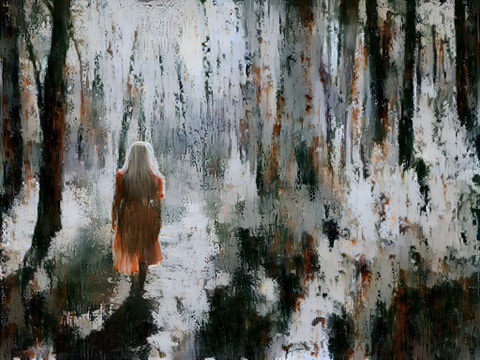 Girl in Forest AI Art
